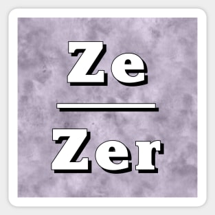 Ze-Zir Pronouns: Neutral Gray Sticker